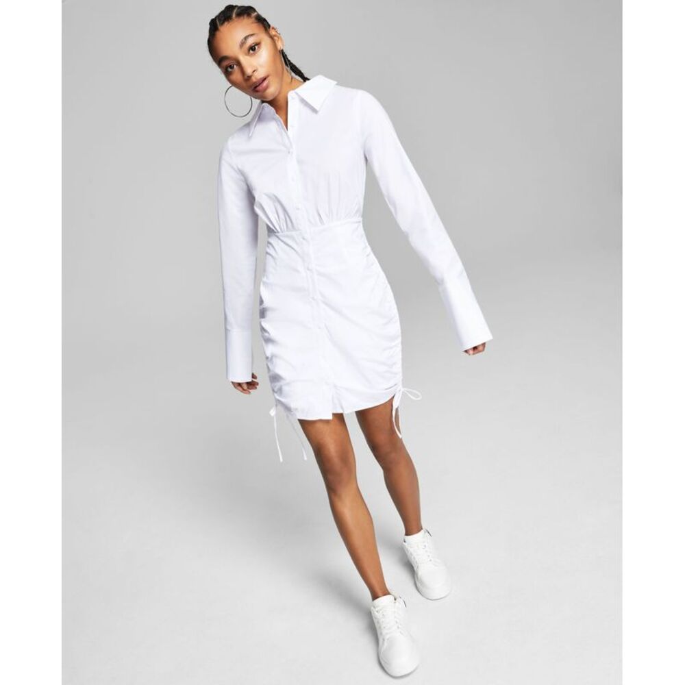 And Now This Now This Poplin Ruched Dress